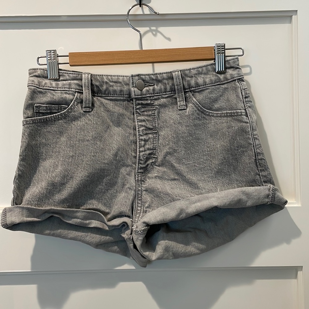 Grey denim shorts